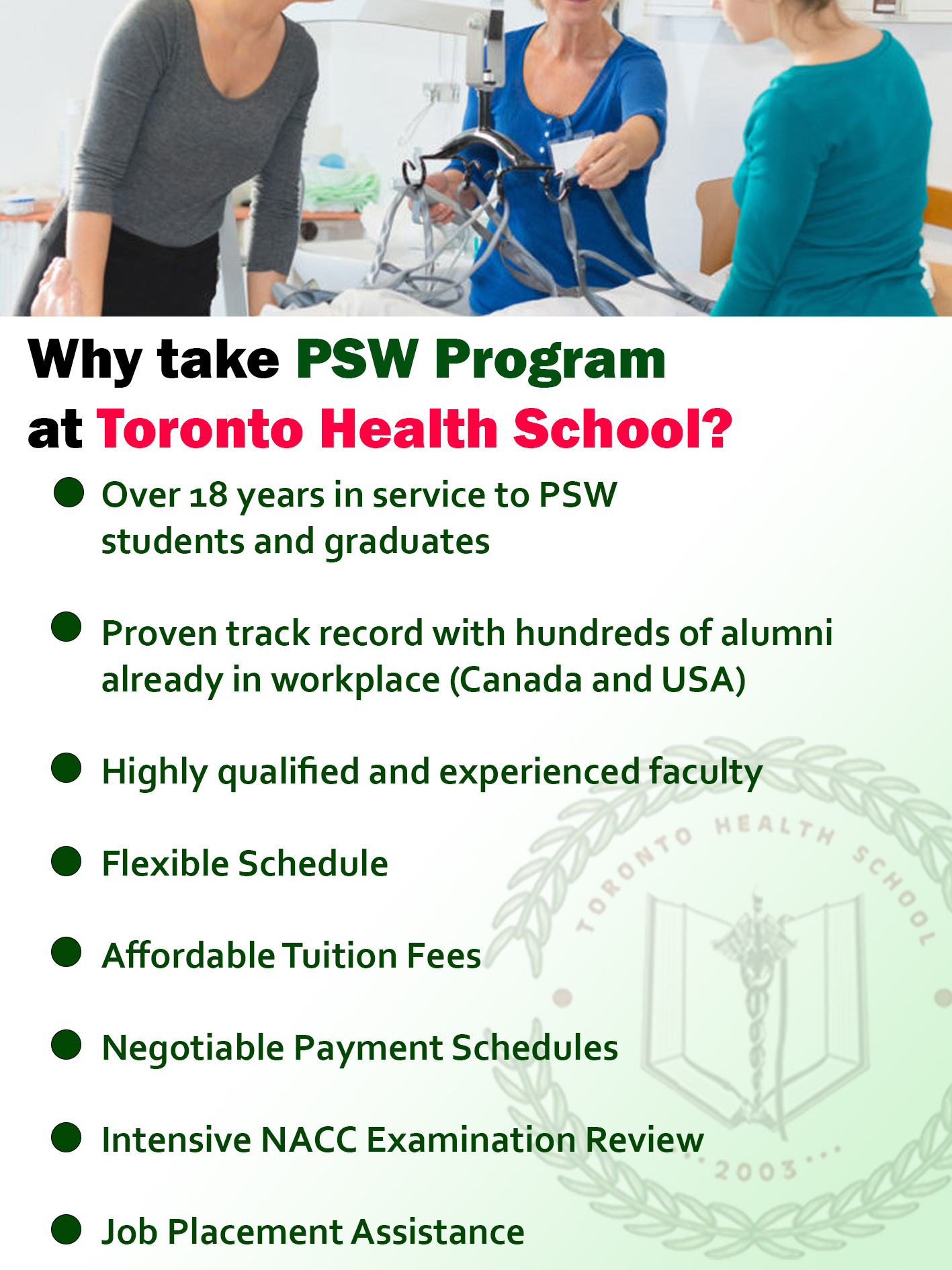 Toronto Health School Personal Support Worker PSW Private Career Toronto Health School Personal Support Worker PSW Private Career